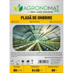 Plasa de umbrire verde cu grad 75% 80gr/mp 1m pana la 6m
