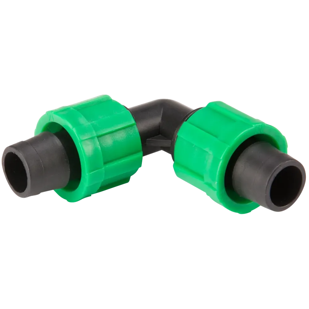 Cot cu piulita pentru banda si tub picurare 16mm Cot cu piulita pentru banda si tub picurare 16mm