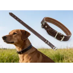 Curea / Zgarda caine din piele+sintetic 2.5CMx50CM