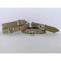 Zgarda, curea pentru catel din piele dubla 2.5CM x 60CM